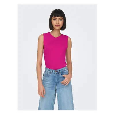 Dark pink Women's Ribbed Basic Top ONLY Majli - Women