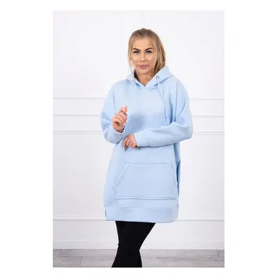 Insulated sweatshirt with blue side slits