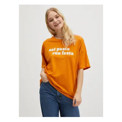 Orange Womens Oversize T-Shirt Noisy May Ida - Women