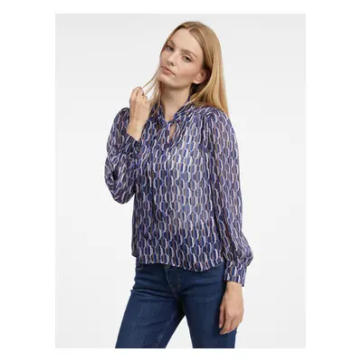 Orsay Blue Ladies Patterned Blouse - Women