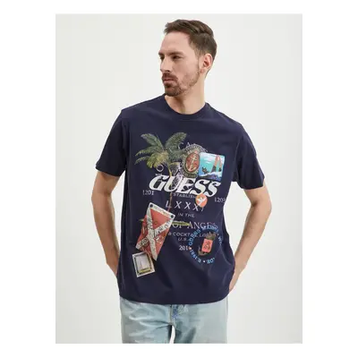 Dark blue men's T-Shirt Guess Nautica Collage - Men