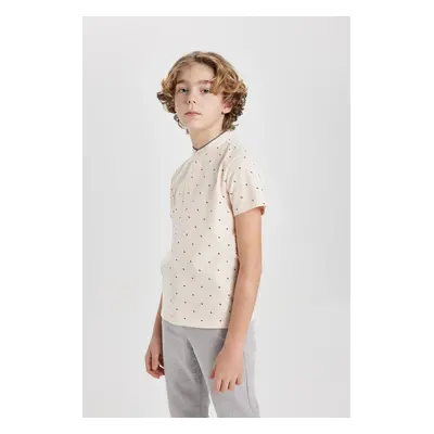 DEFACTO Boy's Crew Collar Pique Short Sleeve Polo T-Shirt