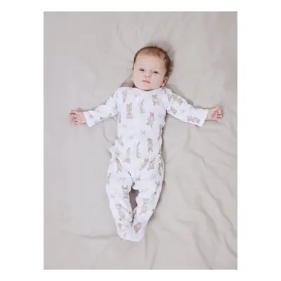 White Patterned Jumpsuit Name It Night Suit - Girls