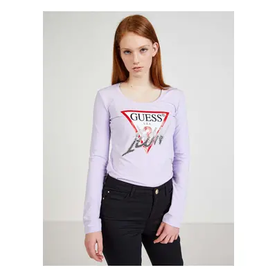 Light purple Ladies T-shirt with print Guess - Women