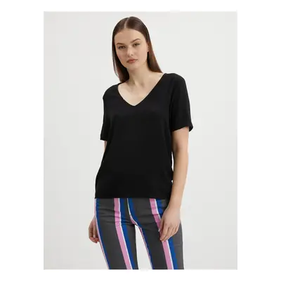 Black Womens Basic T-Shirt VILA Paya - Women