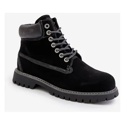 Suede insulated men's trappers Big Star HI-POLY SYSTEM black