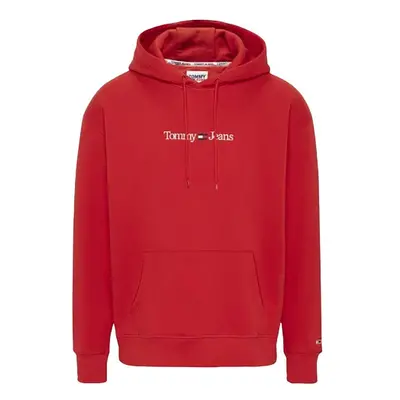 Tommy Jeans Sweatshirt - TJM REG LINEAR HOODI red