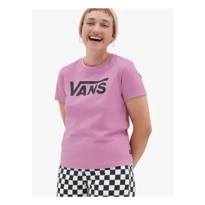 Pink Women's T-Shirt VANS WM FLYING V CREW TEE - Women