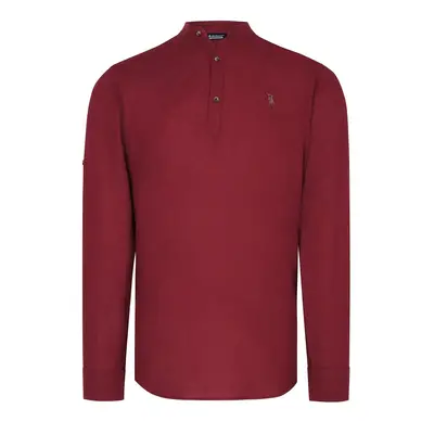 G783 DEWBERRY JUDGE COLLAR MEN'S SHIRT-BURGUNDY