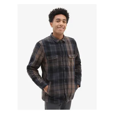 Brown-Black Men's Outerwear Plaid Flannel Shirt VANS Howard - Men