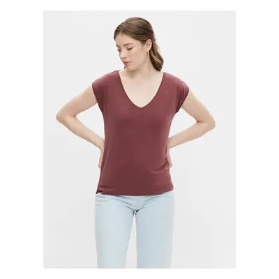 Burgundy T-shirt Pieces Kamala - Women