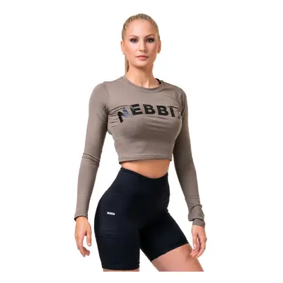 Women's top Nebbia Hero Sporty Hero crop top long sleeve mocha