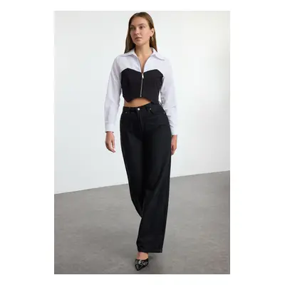 Trendyol Ecru Waist Corset Detailed Fitted Shirt