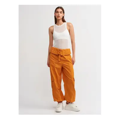 Dilvin Waist Fold Cargo Pants-Orange