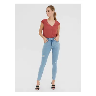 Light blue skinny fit jeans with ripped effect VERO MODA Soph - Women