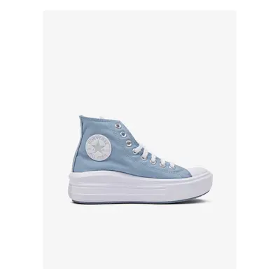 Light Blue Women's Ankle Sneakers on the Converse Chuck Platform - Women