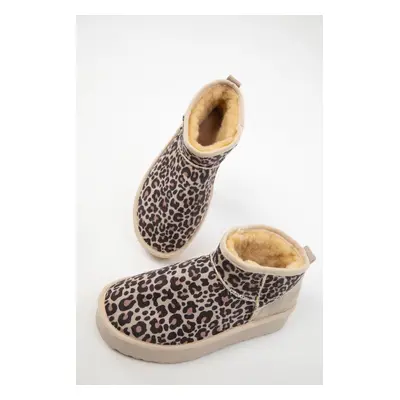 Soho Beige Leopard Women's Boots & Bootie