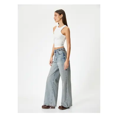 Koton Wide Leg Jeans with Standard Waist Pocket - Bianca Wide Leg Jeans