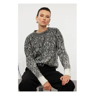 Trendyol Anthracite Soft Textured Patterned Knitwear Sweater