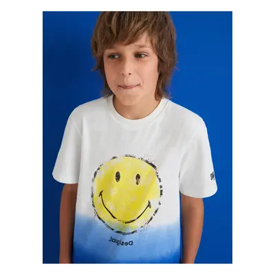 Blue-white boys T-shirt with print Desigual Carambola - Boys