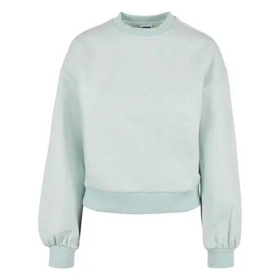 Women's oversized color Melange Crewneck aqua melange