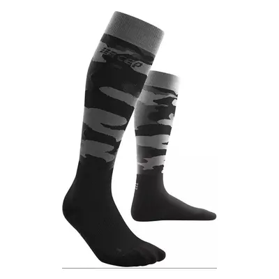 Women's compression knee-high socks CEP Camocloud Black/Grey