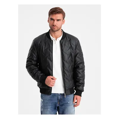 Ombre Men's embossed bomber jacket - black