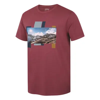 Men's cotton T-shirt HUSKY Tee Skyline burgundy