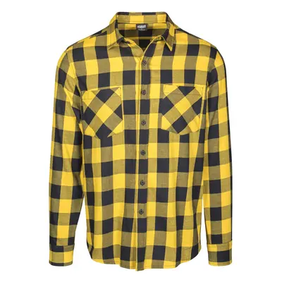 Plaid flannel shirt blk/honey