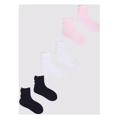 Yoclub Kids's Girls' Socks With Frill 3-Pack