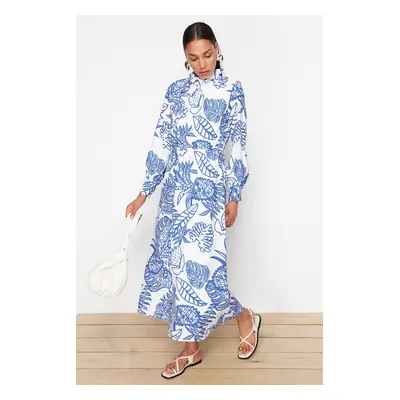 Trendyol Blue Floral Woven Viscose Dress