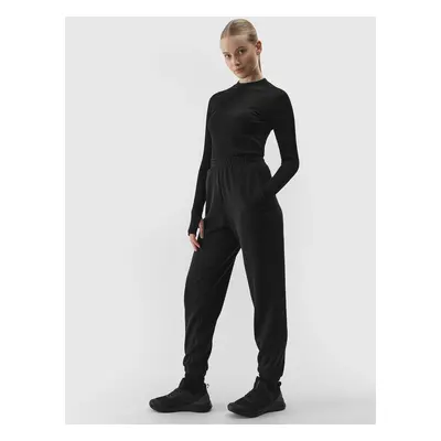 Women's jogger sweatpants with the addition of modal 4F - black