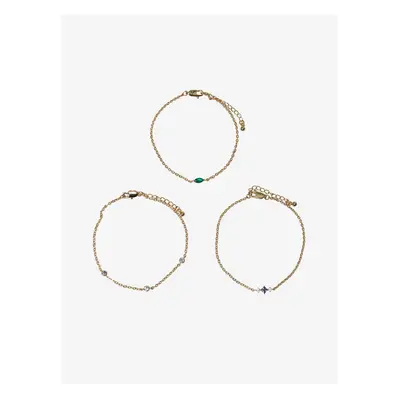 Set of three women's bracelets in gold color Pieces Birthe - Women's