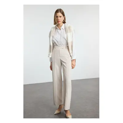 Trendyol Beige Wide Leg High Waist Woven Trousers