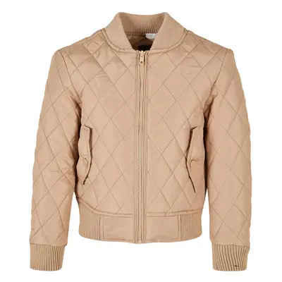 Girls' Diamond Quilt Nylon Union Jacket Beige