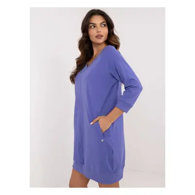 Purple basic cotton sweatshirt dress BASIC FEEL GOOD