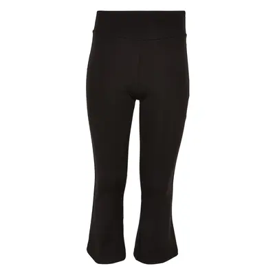 Girls' recycled high-waisted leggings, black