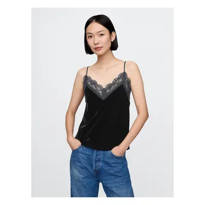 GAP Velvet tank top with lace - Women's