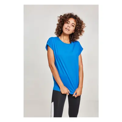 Women's T-shirt with extended shoulder light blue