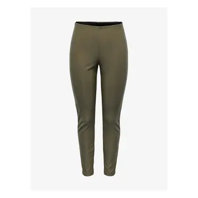 Khaki Women's Leatherette Leggings JDY Soya - Women