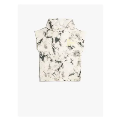 Koton Hooded Undershirt Seasonal Tie-dye Patterned Kangaroo Pocket Cotton