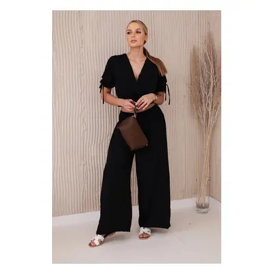 Women's set blouse + trousers - black