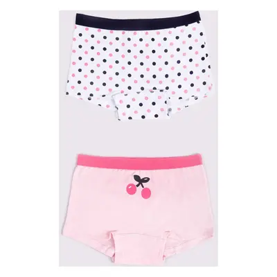 Yoclub Kids's Cotton Girls' Boxer Briefs Underwear 2-Pack BMA-0002G-AA30