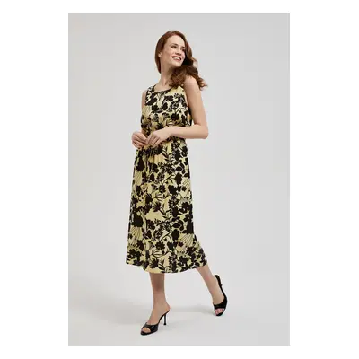 Women's patterned dress MOODO - yellow