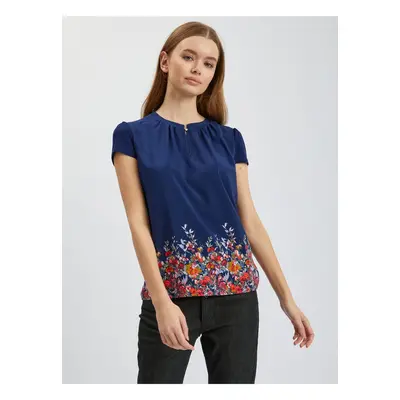 Orsay Dark Blue Ladies Floral Blouse - Women