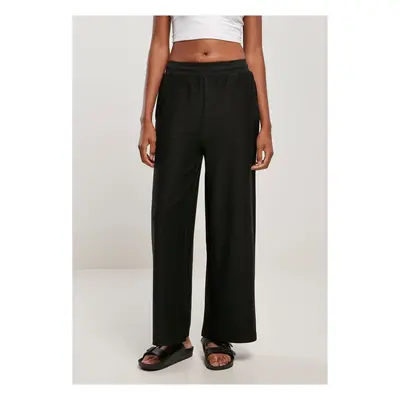 Women's terry trousers with straight rib black