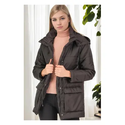 Z6703 DEWBERRY WOMEN'S COAT-BLACK-2