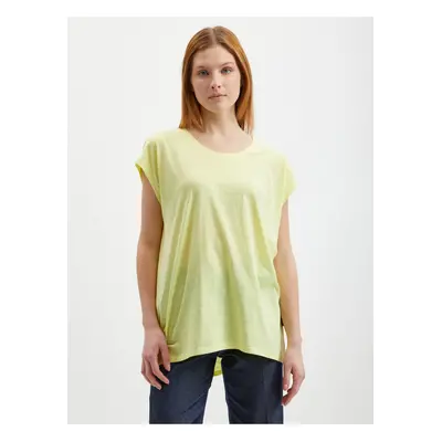 Yellow Womens Basic T-Shirt Noisy May Mathilde - Women