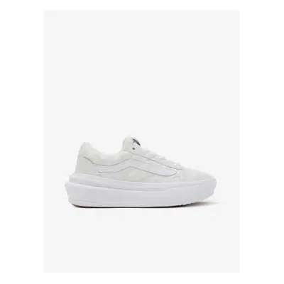 Cream Checkered Suede Platform Suede Sneakers - Women