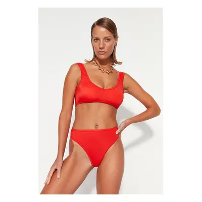 Trendyol Red Thong High Derék Magas Lábú Bikini alsó